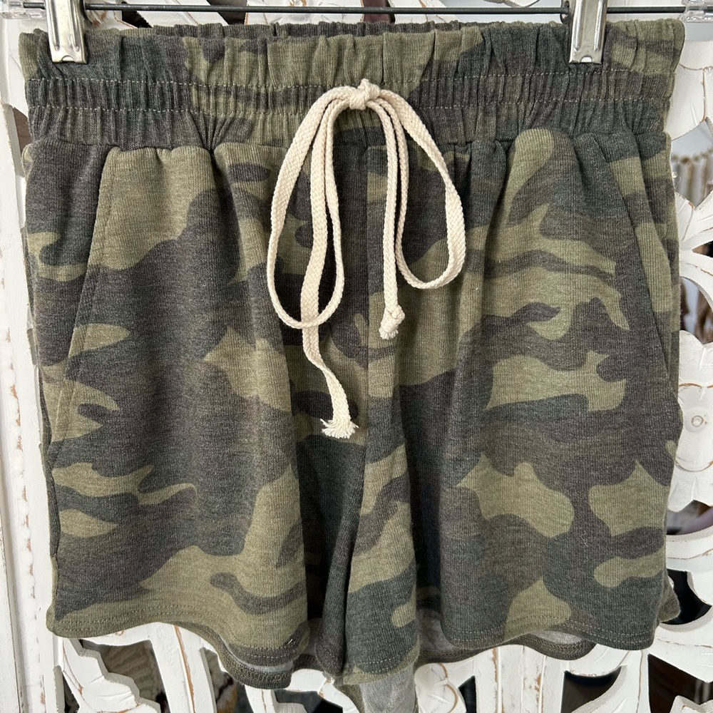 First Love Camo Green Women's Cargo Shorts